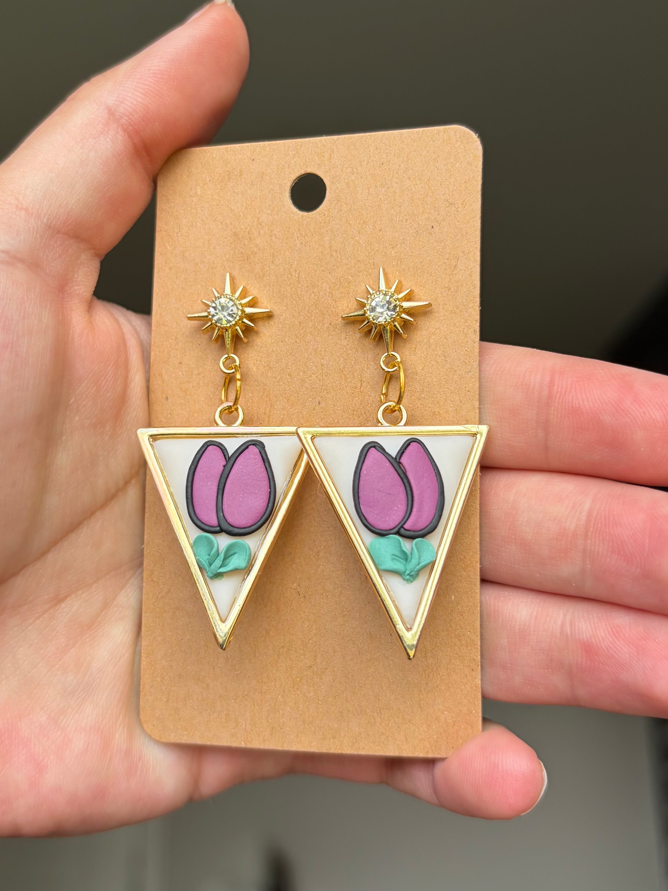 Tulip Stud Dangles